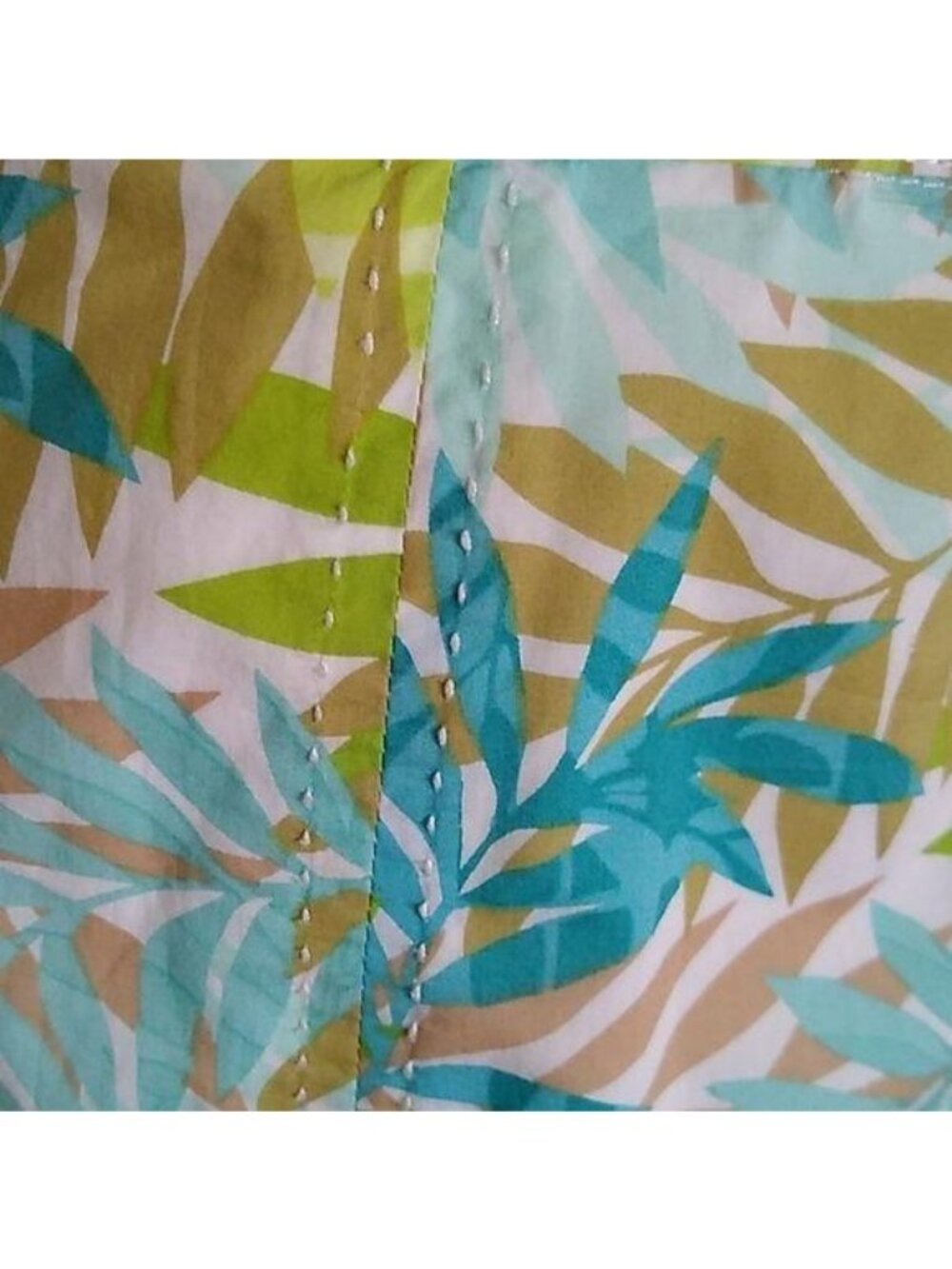 Eddie Bauer Womens Tropical Leaf Print Cotton Midi Skirt Size 12 Tall - Picture 4 of 6